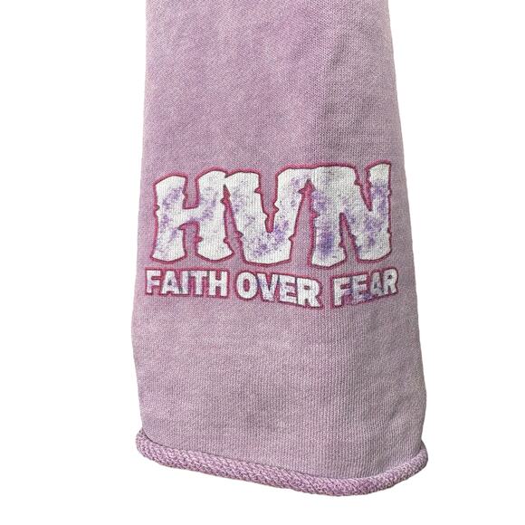 Custom Painted Hoodie Sweatshirt Boxy Oversized Women's XS Purple Religious - Picture 6 of 11